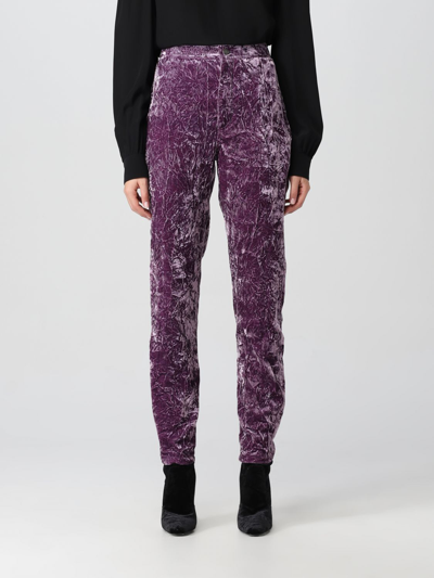 Shop Saint Laurent Pants  Woman Color Lilac