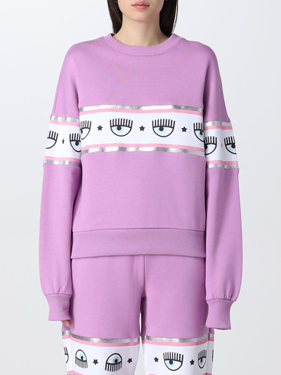 Shop Chiara Ferragni Sweatshirt  Woman In Violet