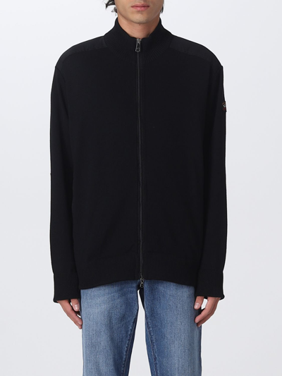 Paul & Shark High Collar Zipped Cardigan In Natural