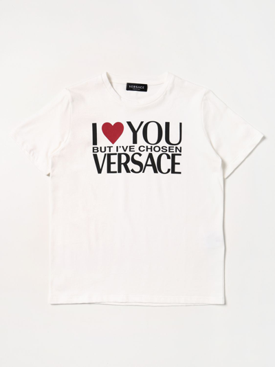 Shop Young Versace T-shirt  Kids Color White