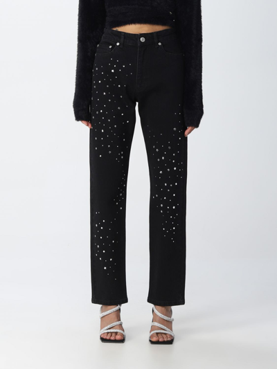 Chiara Ferragni Star-print Straight-leg Trousers In Black