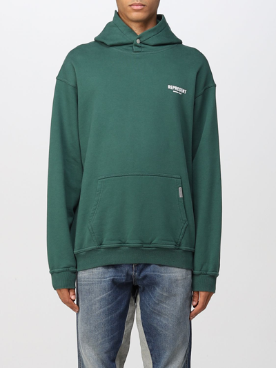 Shop Represent Sweatshirt  Men Color Green