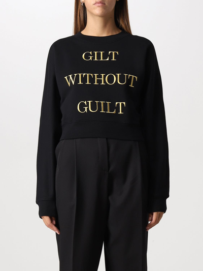 Moschino Gilt Without Guilt Sweatshirt In Black