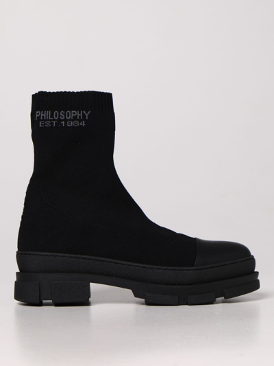 Shop Philosophy Di Lorenzo Serafini Flat Ankle Boots  Woman Color Black