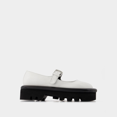 Jw Anderson Bumper-tube Leather Chunky Mary Janes In White