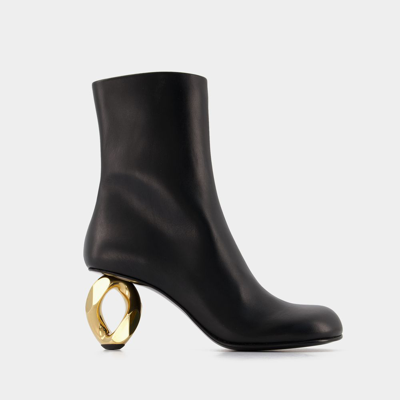 Shop Jw Anderson Chain Ankle Boots In Black