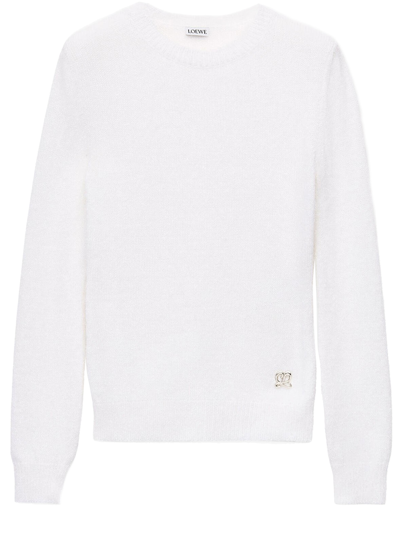 Shop Loewe White Sparkle Sweater