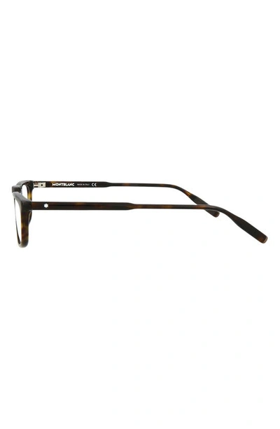 Montblanc 54mm Square Nose Bridge Optical Glasses In Havana Havana Transparent