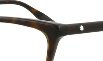 Montblanc 54mm Square Nose Bridge Optical Glasses In Havana Havana Transparent