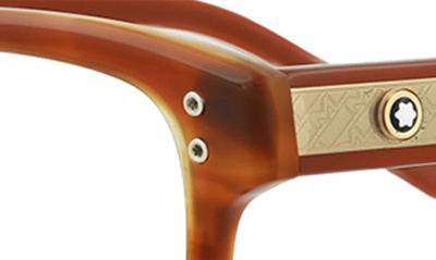 Montblanc 55mm Square Optical Glasses In Havana Brown Transparent