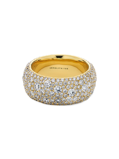 Shop Ippolita Women's Stardust 18k Gold & Diamond Organic Full Pavé Wide Band Ring In Yellow Gold