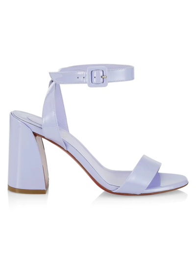 Shop Christian Louboutin Women's Miss Sabina 85 Patent Leather Sandals In Skylight