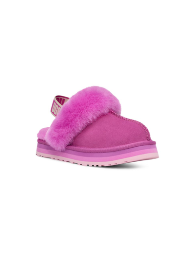 Shop Ugg Little Girl's & Girl's Suede Slingback Slippers In Purple Ruby
