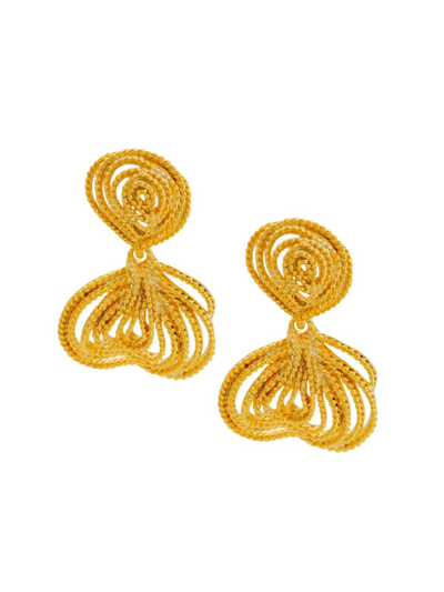Shop Kenneth Jay Lane Women's Gold Cluster 22k Gold-plated Drop Earrings