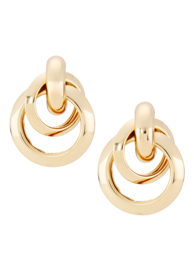 Shop Kenneth Jay Lane Women's Love Knot 18k Gold-plated Earrings In Polished Gold