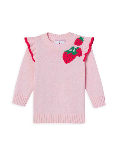 Shop Classic Prep Little Girl's & Girl's Caroline Starwberry Intarsia Sweater In Lilly Pink