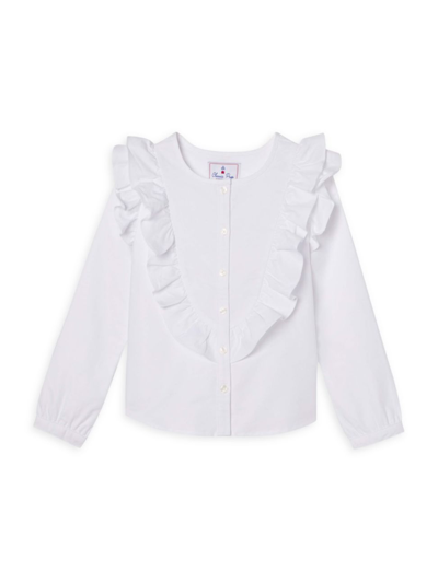 Shop Classic Prep Little Girl's & Girl's Gemma Oxford Top In Bright White
