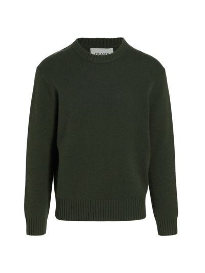 Shop Frame Men's Cashmere Crewneck Sweater In Military Green