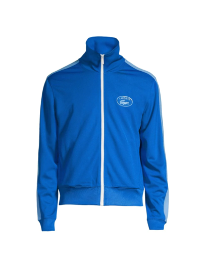 Shop Lacoste Men's Piqué Logo Track Jacket In Blue