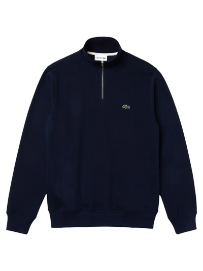 Shop Lacoste Men's Zip Cotton Sweatshirt In Navy