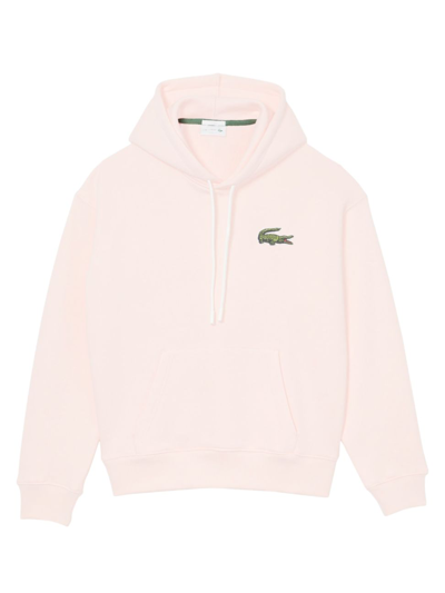 Shop Lacoste Men's Organic Cotton Fleece Hoodie In Light Pink