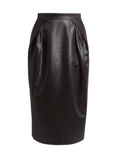 Shop Maison Margiela Women's Faux Leather Cocoon Skirt In Black