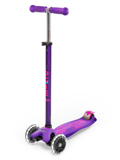 Shop Micro Kickboard Kid's Maxi Deluxe Led Light-up Scooter In Purple