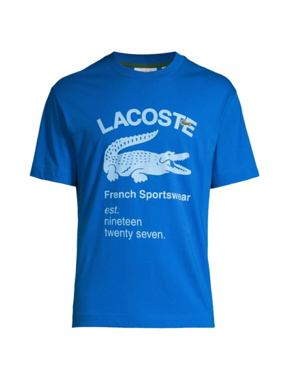 Lacoste Relaxed-fit Crocodile Logo T-shirt In Blue | ModeSens