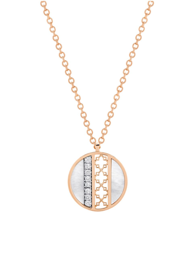 Shop Birks Women's Dare To Dream 18k Rose Gold, Mother-of-pearl, & 0.43 Tcw Diamond Pendant Necklace