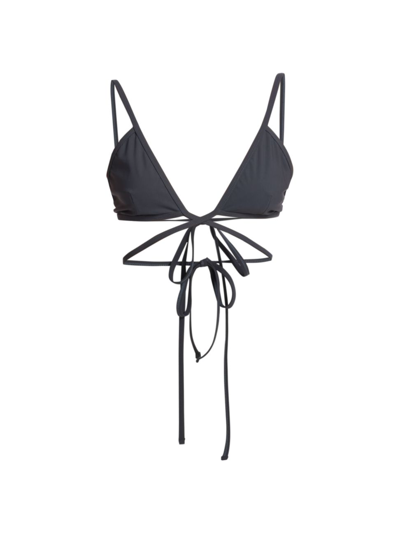 Shop Christopher Esber Women's Looped Tie Bikini Top In Charcoal