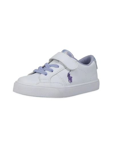 Shop Polo Ralph Lauren Little Girl's Theron Iv Sneakers In White