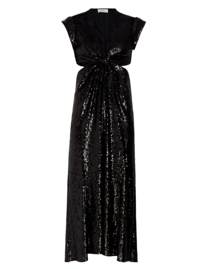 Shop A.l.c Women's Alexis Sequined Cut-out Midi-dress In Black