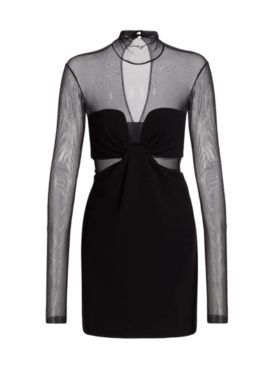 Shop A.l.c Women's Rita High-neck Mesh Minidress In Black