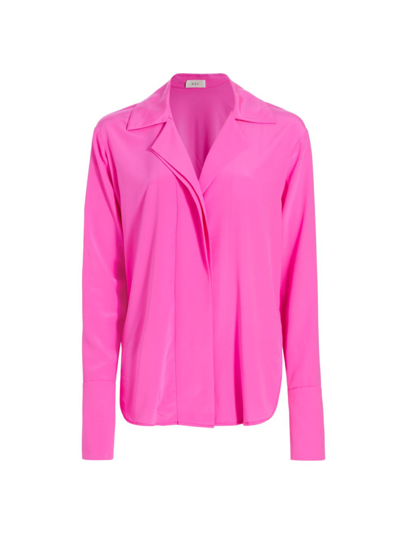 Shop A.l.c Women's Kinsley Silk Button-down Top In Hot Pink