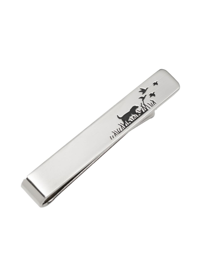 Shop Cufflinks, Inc Men's Hunting Dog Tie Bar In Silver