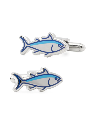 Shop Cufflinks, Inc Men's Fishin' Good Catch Cufflinks In Silver