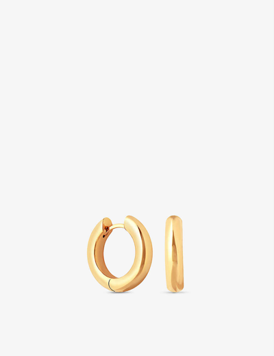 Shop Astrid & Miyu Bold 14ct Yellow Gold-plated Brass Huggie Hoop Earrings