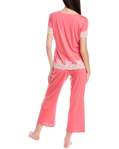 Shop Natori 2pc Luxe Shangri La Pajama Set In Pink