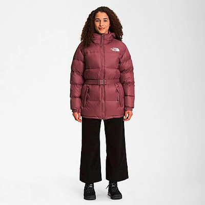The North Face Inc Women's Nuptse Belted Mid Jacket In Wild Ginger 