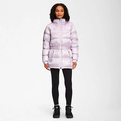 The North Face Women's Nuptse Belted Mid Jacket In Lavender Fog/shine |  ModeSens