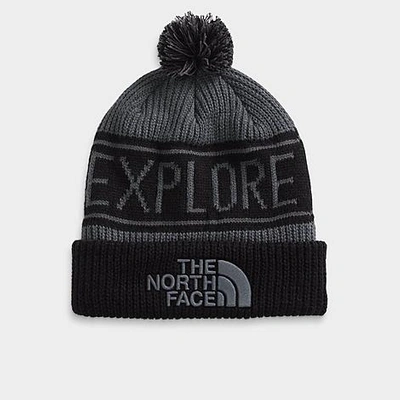 Shop The North Face Inc Retro Tnf™ Pom Beanie Hat In Vanadis Grey/tnf Black