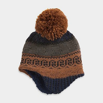 Shop The North Face Inc Infant Fair Isle Earflap Beanie Hat In Toasted Brown/multicolor