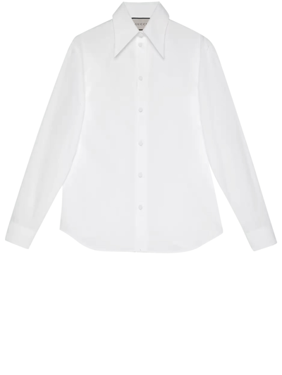 Shop Gucci White Cotton Shirt