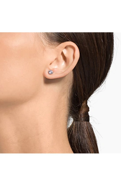 Shop Swarovski Attract Crystal Stud Earrings In Silver / Clear Crystal