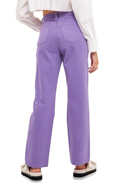 Shop Grey Lab Color Wash Wide Leg Jeans In Purple