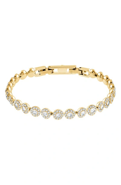 Swarovski Gold-tone Crystal Flex Bracelet In Gold