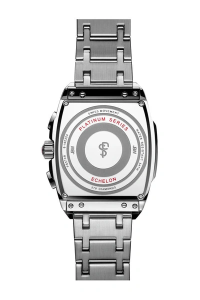 Shop Jbw Echelon Platinum Series Pavé Diamond Multifunction Bracelet Watch, 41mm In Silver
