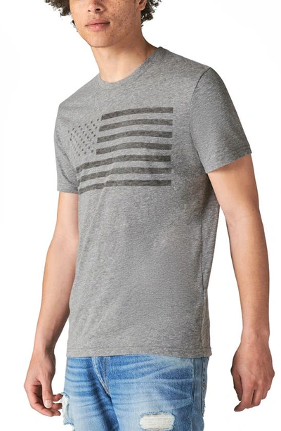 Lucky Brand Us Flag Graphic Tee In Grey