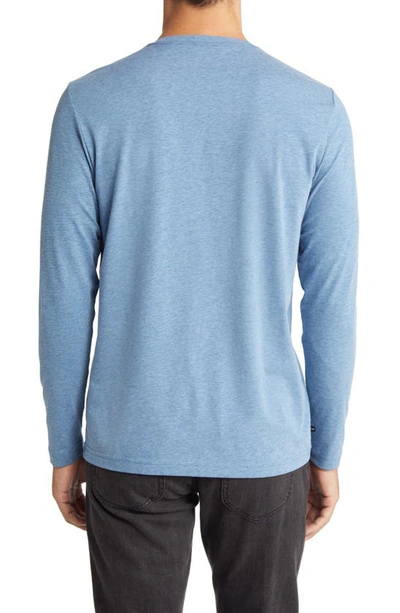 Travismathew The Crew Long Sleeve T-shirt In Heather Copen Blue