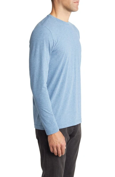 Travismathew The Crew Long Sleeve T-shirt In Heather Copen Blue